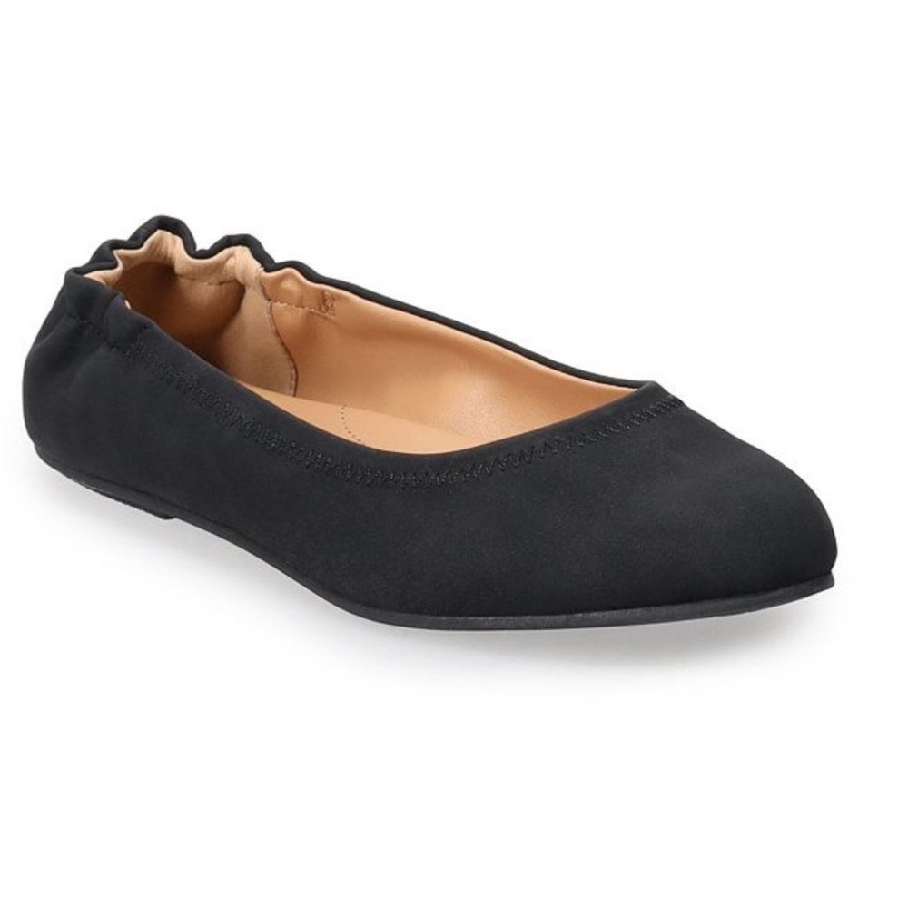 NIB TOMS Judith black suede ballet flats. Size 9